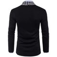 thumbnail image 4 of Men Houndstooth Mid-length Casual Knitting Turn Down Slim Fit Cardigan Jacket, 4 of 4