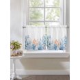 thumbnail image 3 of Half Window Curtain 36 Inches Long, Coastal Coral Window Treatment Curtain Drapes, Blue Ocean Starfish Seagrass Watercolor Small Tier Curtains for Bathroom Over Sink, 27.5"x36", 2 Panels, 3 of 7