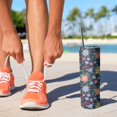 thumbnail image 2 of 20oz Pioneer Flower Floral Print Pattern Skinny Tumblers Stainless Steel Tumbler with Lid and Straw,Vacuum Insulated Double Wall Travel Tumbler Cups with Cleaning Brush for Coffee,Tea, 2 of 6