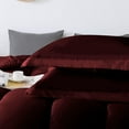 thumbnail image 4 of D.N.G. BEDDINGS 1 Piece Luxury Straight Line Pattern Comforter, Premium Super Soft, 800 Thread Count, 100% Egyptian Cotton, Super King Size Wine Solid Color, 4 of 6