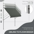 thumbnail image 4 of 8' x 4' Manual Retractable Awning, Non-Screw Patio Awning, UV Resistant for Window or Door, Dark Gray, 4 of 6