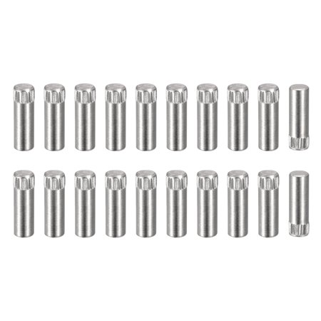 

6x18mm 304 Stainless Steel Dowel Pins 20 Pack Knurled Head Flat End Dowel Pin