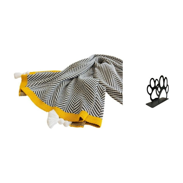 Manta de punto,Manta de punto decorativa para el hogar,Servilletero de hierro,Soporte para servilletas con forma de pata,color negro,Dispensador de toallas de papel,soporte para pañuelos de