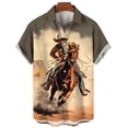 thumbnail image 4 of Camisa vaquera lindejuan Hombres Estilo Hawaiano Manga Corta 3D, 4 of 5