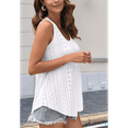 thumbnail image 6 of Womens Tank Tops Sleeveless Eyelet Embroidery Scoop Neck Loose Fit Casual Summer Flowy White XL, 6 of 7