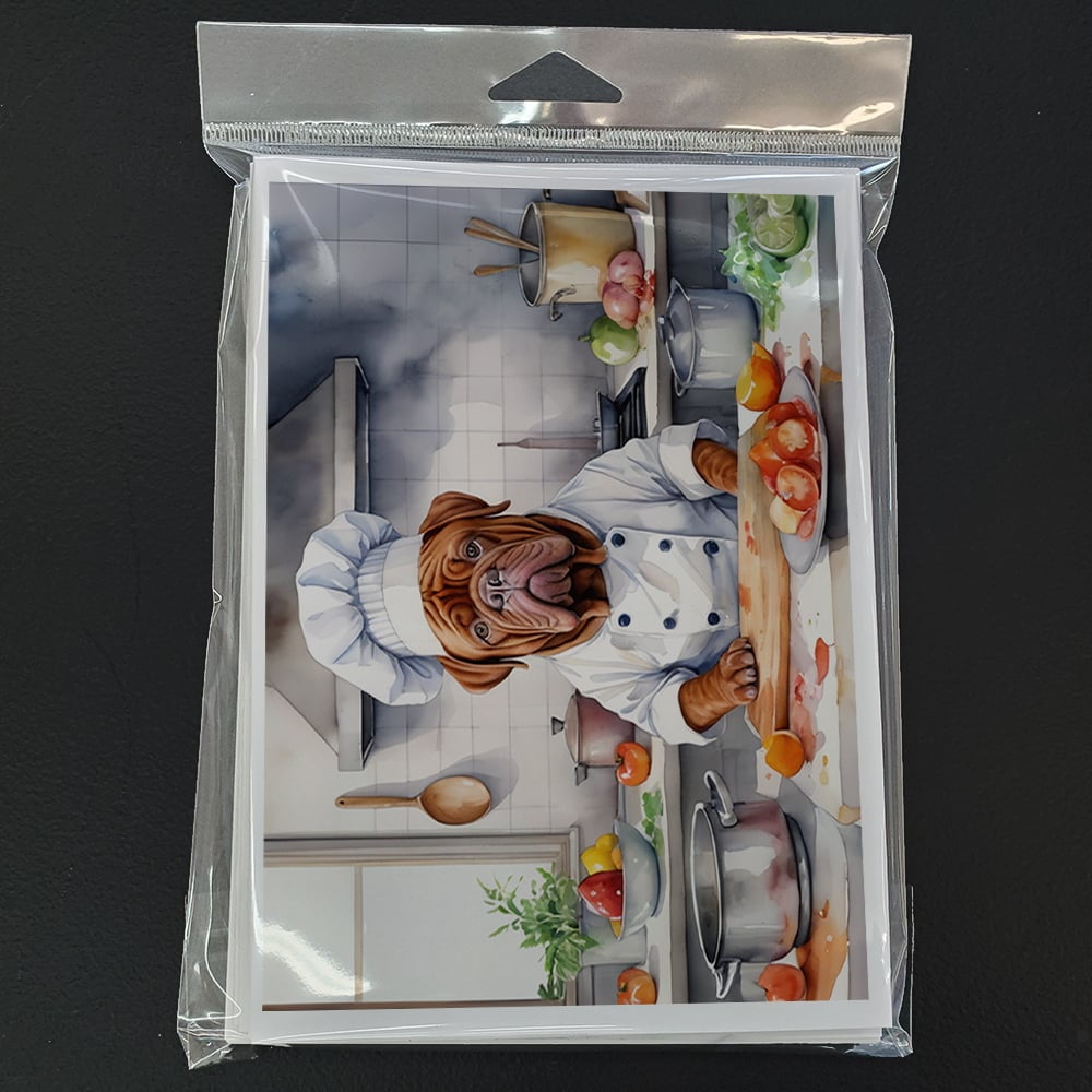 Dogue de Bordeaux The Chef Greeting Cards Pack of 8 7 in x 5 in