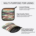 thumbnail image 3 of Yayeee Oven Mitts and Pot Holder Set of 2 Heat Resistant Kitchen Gloves Baking Hot Pad, Artistic Desert Waves, 3 of 5