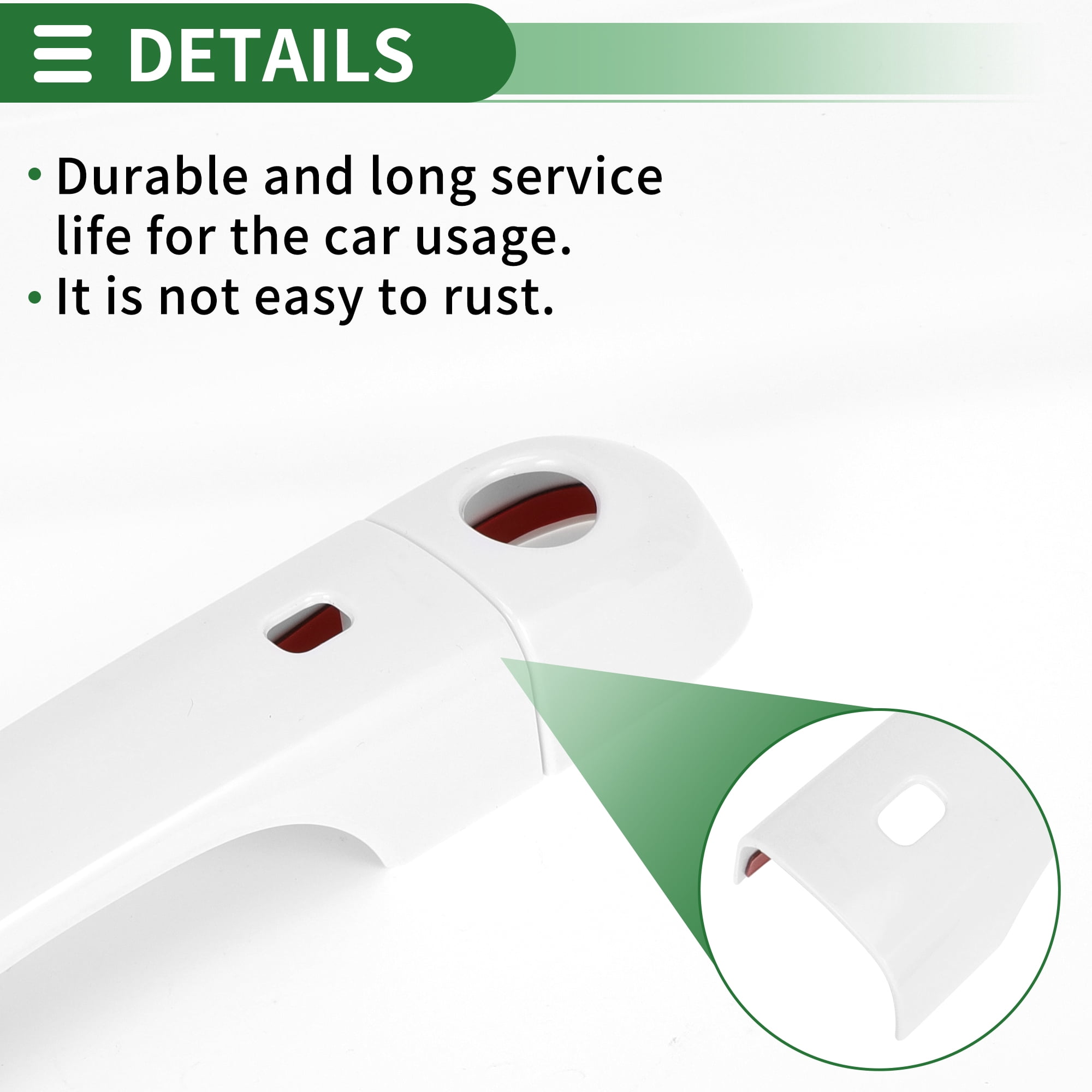 Unique Bargains Exterior Door Handle Cover Set White for Jeep Renegade 2015-2021