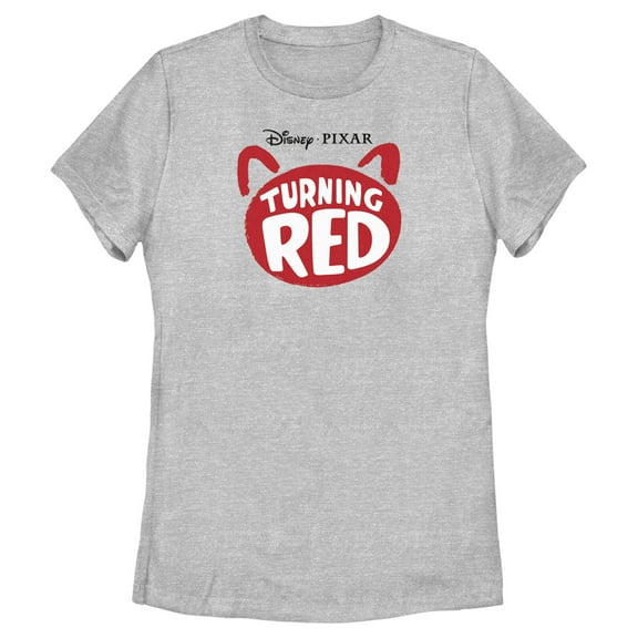 Women's Turning Red Panda Silhouette Logo  Graphic Tee Athletic Heather Large