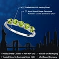 thumbnail image 2 of Gem Stone King 925 Sterling Silver Green Peridot 5 Stone Band Ring for Women (1.50 Cttw, Gemstone Birthstone, Available in Size 5, 6, 7, 8, 9), 2 of 6
