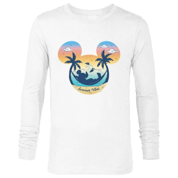 Disney Mickey Mouse & Pals Beach Vacation Summer Vibes- Long Sleeve T-Shirt for Men - Customized-White