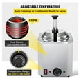 thumbnail image 5 of Cheese Warmer with Pump, 2.4Qt Stainless Steel Hot Fudge Dispenser, 650W Adjustable Temp 30-110°C, for Restaurant Commercial Use - Caramel & Sauce, 5 of 7
