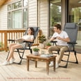 thumbnail image 4 of TLSUNNY 2 Pcs Outdoor Patio Folding Chairs, W/ Adjustable Back, Armrest,Headrest, Foot Pad, Portable Lounge Chair for Pool, Yard, Lawn, 300LBS, 4 of 11