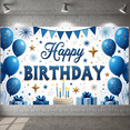 thumbnail image 5 of Blue Gold Happy Birthday Banner Star Pattern Party Backdrop Balloon Design Cake Celebration Background for Birthday Party Indoor Party Photo Shoot, 5 of 9