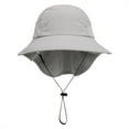 thumbnail image 6 of shoper Toddler Sun Hat Breathable Mesh Wide Brim with Chin Strap Adjustable Solid Color Lightweight Kids Bucket Hat Jan and Jul Sun Hat Summer Outdoor Grey S, 6 of 6