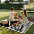 thumbnail image 4 of Brown Black Outdoor Rug 5x7 Ft - Reversible Patio Rug Outdoor Camping Rugs, Modern Abstract Art Farmhouse Striped Washable Indoor Outdoor Area Rugs, Non-Slip Outdoor Carpet Runner for Deck/Porch, 4 of 8
