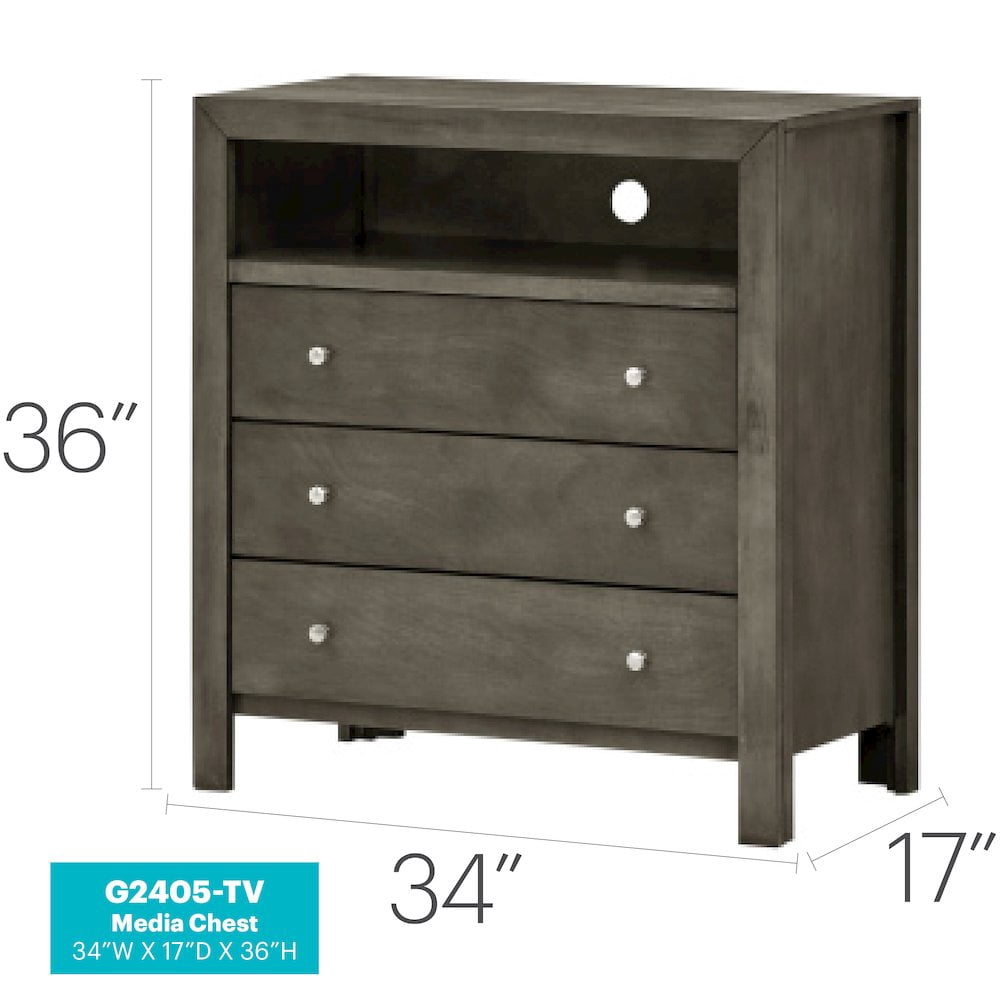 Glory Furniture Burlington Media Chest in Gray Color