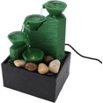 thumbnail image 3 of Tabletop Fountain, Beautiful Desktop Waterfall Fountain Decorative LED Light For Living Room For Office (Ink Black),Emerald Green, 3 of 8