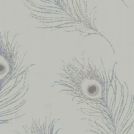 Brewster Peacock Grey Gloria Wallpaper