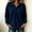 Dark Blue, variant on Women Ribbed Polo Shirt Sevevn Johnny Collar Regular Fit Stretchy Rib Knit Fabric Button Placket Long Sleeve Curved Hem For Office Daily Casual Wear