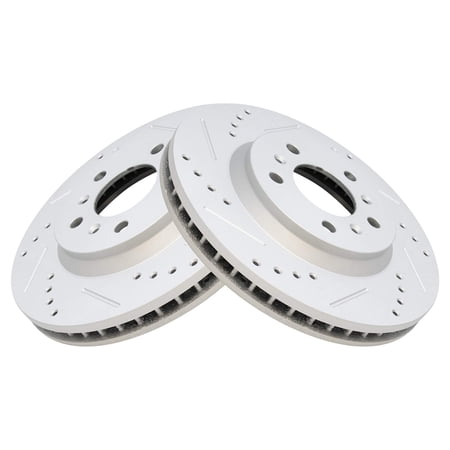 TRQ Front Performance Brake Rotors Set Premium G-Coated Cross Drilled & Slotted Fits Select 2006-2011 Buick Lucerne 2006-2013 Chevrolet Impala 2014-2016 Impala Limited 2006-2007 Monte Carlo