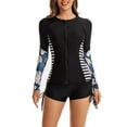 thumbnail image 4 of VBVC Womens Separate Surf Suit Rashguard Swimsuit Zip Front Sun Protection Swim Shirt, 4 of 6