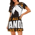 thumbnail image 1 of Easygdp Not All Who Wander Are Lost4 Camisón de manga corta para mujer, informal, estampado, 1 of 6