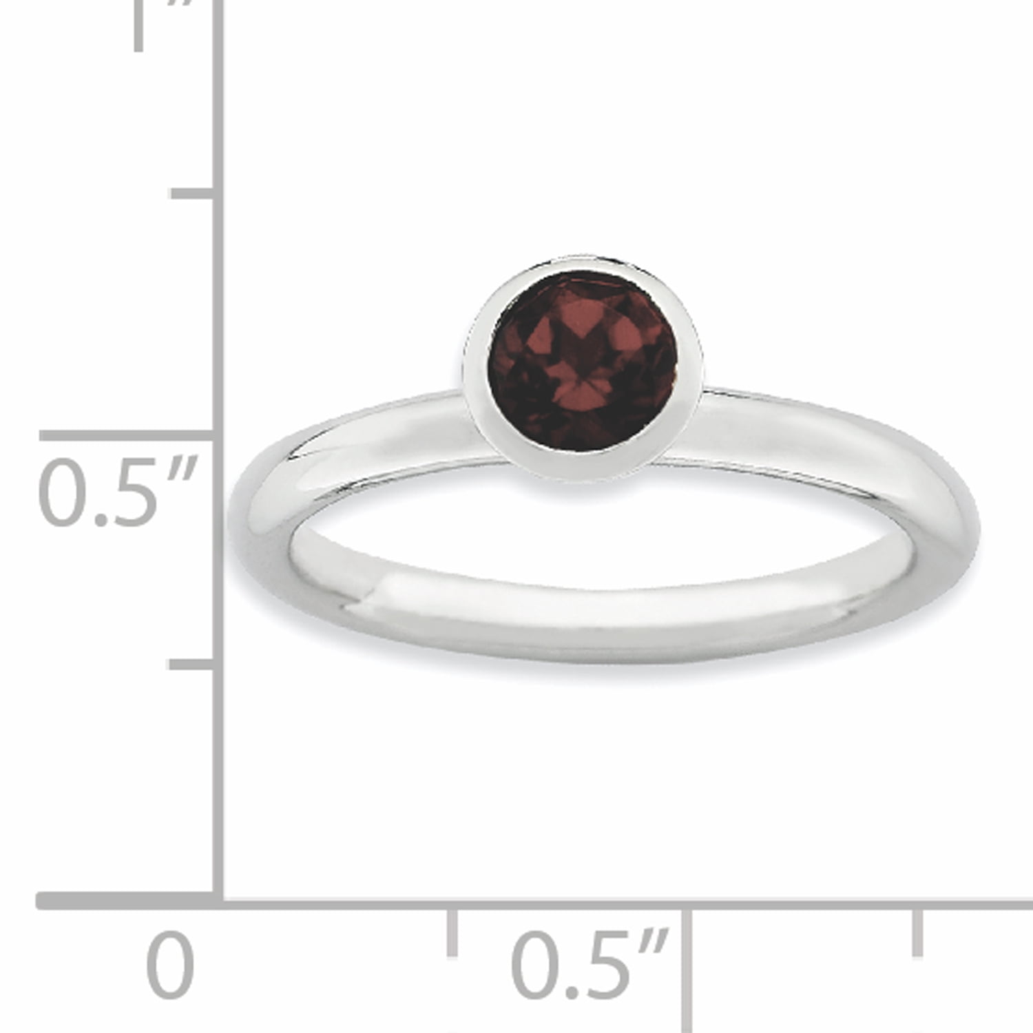 High 5mm Swarovski Sterling Silver January Ring
