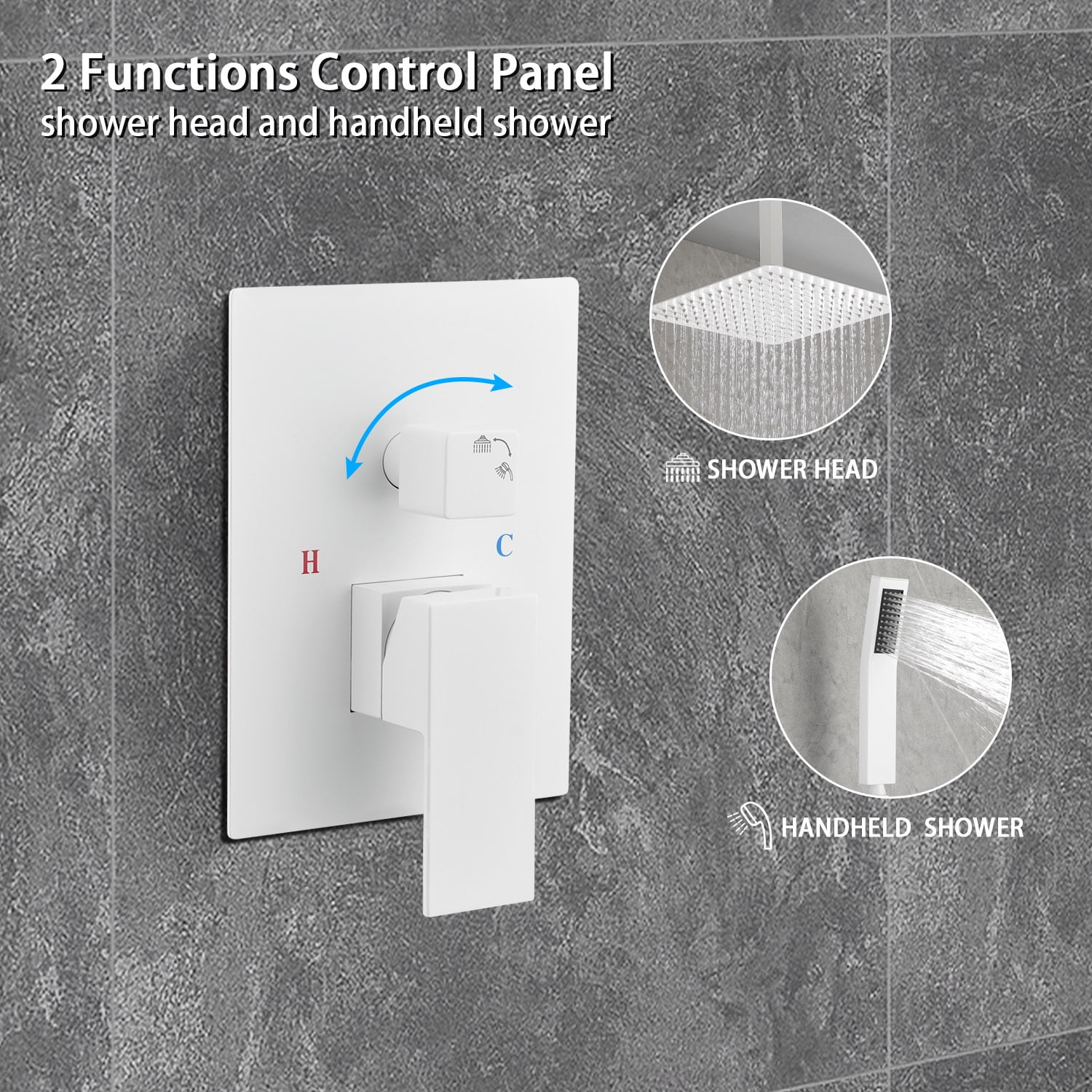 16 Inch Bathroom Luxury Rain Mixer Complete Combo Set Ceiling-Mounted Rainfall Shower Head and Handle System