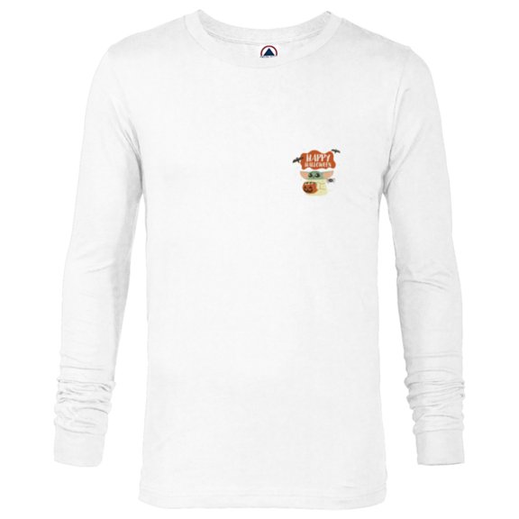 Star Wars Grogu Happy Halloween Trick or Treat Cute Corner - Long Sleeve T-Shirt for Men - Customized-White