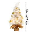 thumbnail image 3 of Pre-Lit Artificial Mini Christmas Tree,23.6 Inch Snow Flocked Artificial Pine Xmas Tree,Desktop Christmas Tree Burlap Base for Holiday Home Decoration(60cm,No Lights), 3 of 4