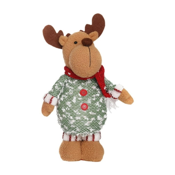 Muñeco de pie navideño Perfecl Ciervo 16 cm x 7 cm x 28 cm
