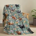 thumbnail image 5 of Farmhouse Cows Flowers Blanket Gifts Super Soft Lightweight Flannel Blankets Throw for Kids, Adult, Suitable for Couch, Sofa, Bed, Camping, Travel All Seasons 40"x50" for Kid, 5 of 6