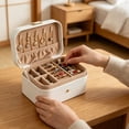 thumbnail image 5 of Double Layer PU Leather Jewelry Organizer Box, Large Capacity Portable Travel Jewellery Storage Case for Necklaces Bracelets Rings Earrings, 5 Colors Available, 5 of 5