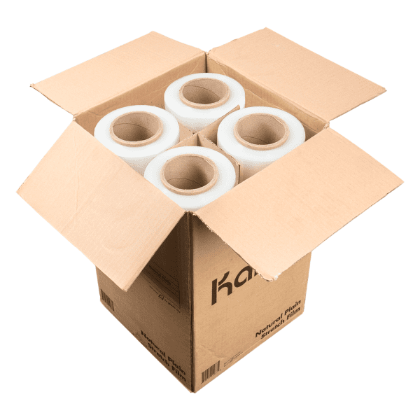 Karat Hand Wrap Stretch Film 80 Gauge, 18"x1500' (4 rolls)