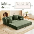 thumbnail image 3 of ATHOPE 63" Folding Convertible Sofa Bed, Oversized Corduroy Upholstered Boneless Couch, Loveseat Sleeper with Pull Out Bed, Floor Sofa Modular Futon Couch for Living Room Bedroom, Oliver Green, 3 of 10
