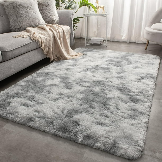 Alfombra Merelax Plush Shaggy 122x183 cm Gris Teñido a la Anudada