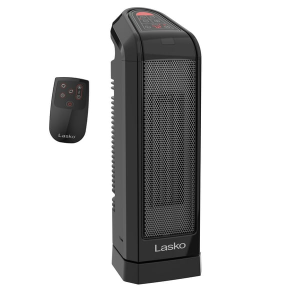Lasko 15.75" 1500W Oscilante Digital Ceramic House Space Heater, Remoto, Negro, CT16670