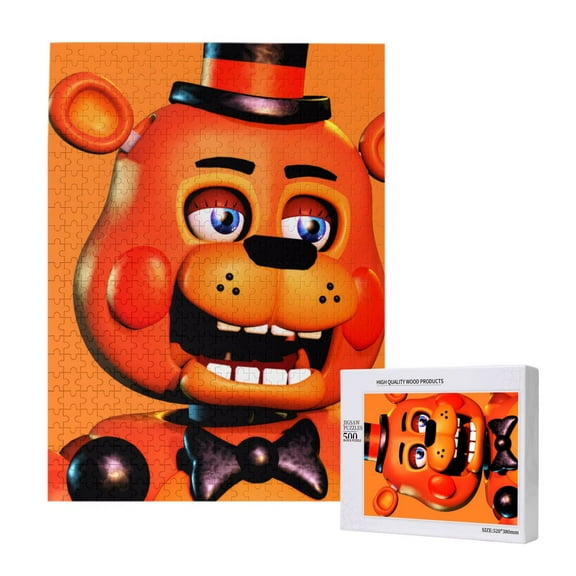 Lsque Five Nights At Freddy'S Pattern Wooden Picture Puzzle ,500 Piece Jigsaw Puzzle ,Family Fun Puzzle, Home Décor Puzzle, Gift Puzzle(Vertical style)