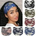 thumbnail image 6 of 6-Pack Bohemian Style Wide Headbands for Women - Polyester Knit Fabric Geometric Pattern Hairbands - Fashionable Elastic Head Wraps for Yoga, Running, Sports - Elegant and Simple for Fall/Winter, 6 of 6