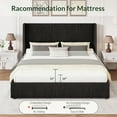 thumbnail image 2 of Larmace Upholstered Corduroy Bed Frame Queen Size with 4 Storage Drawers,Platform Bed Frame with Vertical Stripe Wingback Headboard,Black, 2 of 11