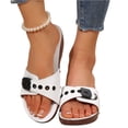 thumbnail image 5 of Orthopedic Wedge Sandals for Women Dressy Summer Comfortable Sandals Casual Slip on Platform Fashion Shoes Ladies Beach Outdoor Slides Slippers, 42, 5 of 5