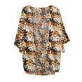thumbnail image 4 of Yellow Cardigan 3/4 for Women,Women's Floral Print Puff Sleeve Kimono Cardigan Loose Cover Up Casual Blouse Tops,Lightweight Cardigans for Women Summer 3/4 Sleeve, 4 of 4