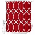 thumbnail image 2 of Red Abstract Waterproof Fabric Shower Curtain,Modern White Geometric Twisted Art Waterproof Fabric Shower Curtain for Bathroom Curtains Bathtubs Hotel Shower Curtains with 12 Hooks Standard 60x72, 2 of 8