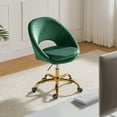 thumbnail image 3 of Luxury Office Chair Premium Modern Velvet Swivel Desk Chair with Chic Gold Base in Bold Colors Green, 3 of 9
