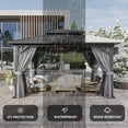 thumbnail image 4 of Aoxun 10'x14' Hardtop Gazebo, Aluminum Frame Canopy with Double Galvanized Steel Roof, Outdoor Metal Pavilion with Netting, Curtains for Backyard, Patio and Deck, 4 of 9