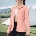 thumbnail image 6 of Oiangi Womens Hoodie Jackets with Zipper Pockets Sun Protection SPF Athletic Shirts Long Sleeve Full Zip Workout Tops Rose Gold S, 6 of 7
