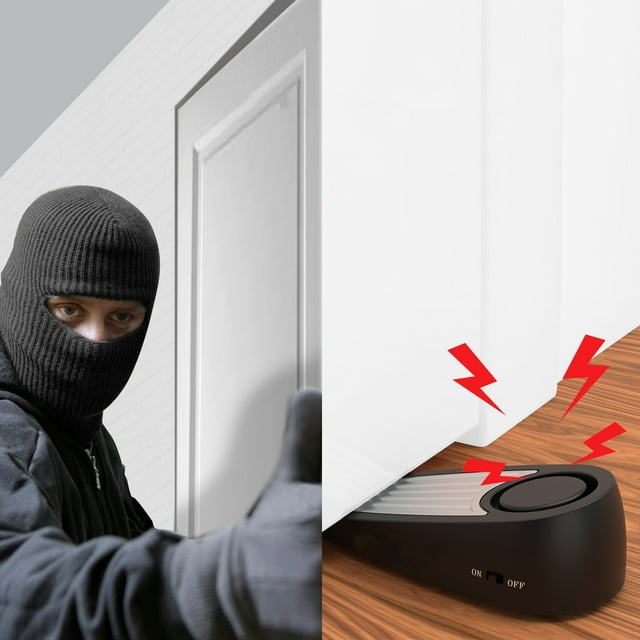 TopLLC Wireless 125dB Door Stop Alarm Lock Vibration Sensor Hotel Security System Anti-theft Alarm Door Stopper For Home