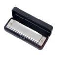 thumbnail image 1 of 10 Hole Blues Harmonica C Key Instrument Educational Toy Silver, 1 of 5