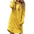 thumbnail image 3 of ZXSXSY Women Solid Long Sleeves Curved Hem Drawstring Hoodie with Pocket, 3 of 4